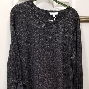 NEW - RSVP By Talbots Black-Gold Long Sleeve Knit Dress XL